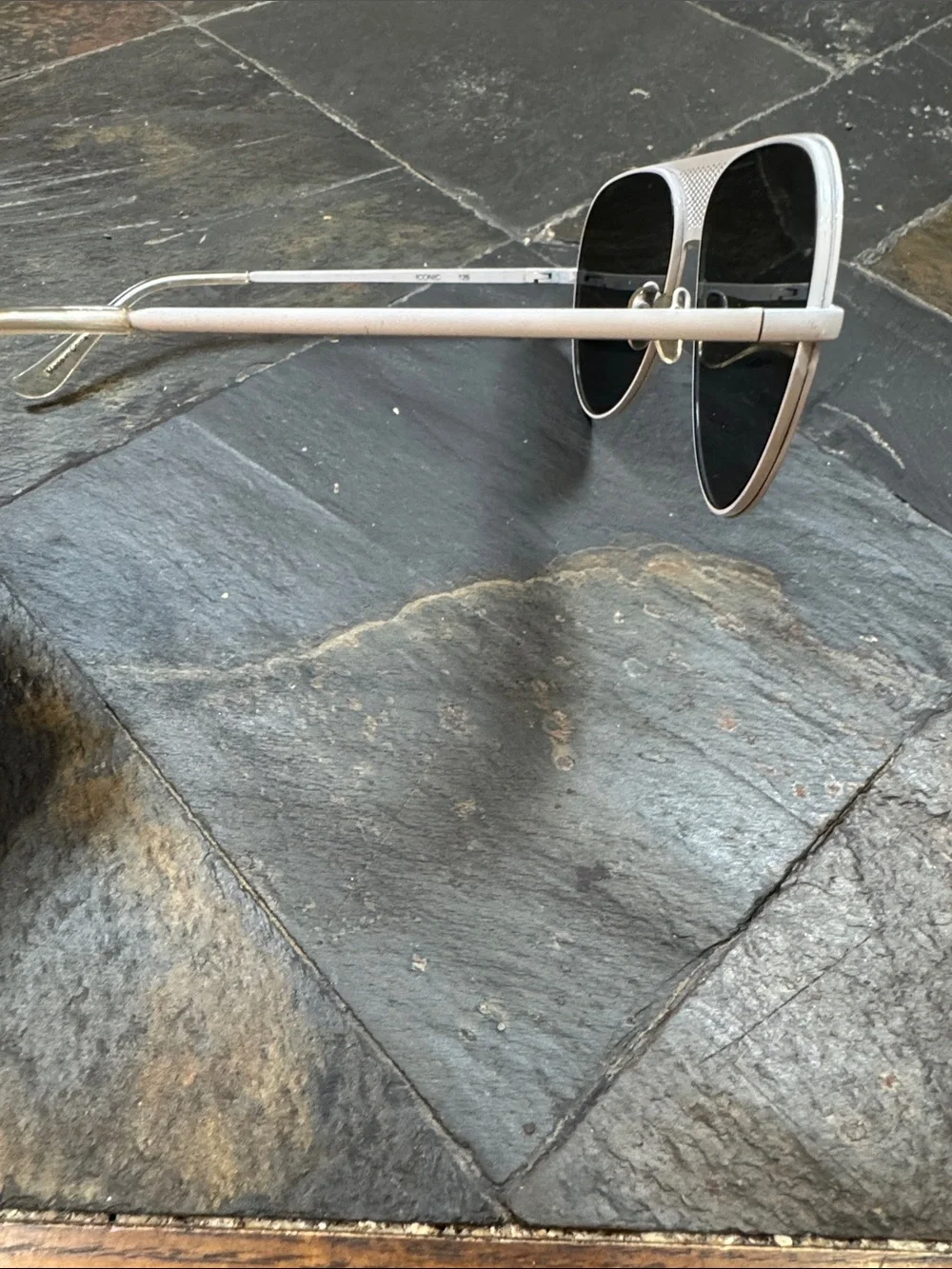 Quay Australia Silver Aviator Sunglasses with Dark Lenses